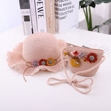 New Children Straw Hats Leisure Ribbon Bow Hat Outdoors Anti-UV Sun Hat For Girls