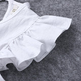 0-6Y Toddler Kids Baby Girl Autumn Dress Ruffles Sleeve Solid Cotton Linen Party Casual Dress Clothes