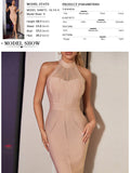 Elegant Summer Women Bandage Dress Fashion Lady Sexy Pink Mesh Tank Sleeveless Casual Club Party Streetwear Dress Vestidos