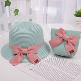 New Children Straw Hats Leisure Ribbon Bow Hat Outdoors Anti-UV Sun Hat For Girls