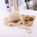 New Children Straw Hats Leisure Ribbon Bow Hat Outdoors Anti-UV Sun Hat For Girls