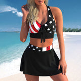 Two Pieces Swimsuit Women With Skirt High Waist Swimwear Female Push Up Bathing Suit