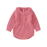 Baby Boy Girl Autumn Winter Clothes Long Sleeve Solid Color Knitted Warm Romper Jumpsuit Newborn Clothes