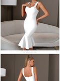 New Summer Women Black Bandage Dress Sexy Spaghetti Strap Sleeveless Bodycon Club Celebrity Evening Party Lady Dress