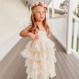 Little Girls Summer Dress for Kids Princess Birthday Party Gown Lace Sling Tutu