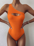 New Sexy Female Swimsuit Vintage One Piece Ruffled Push Up Solid Red Swimwear  Monokini Padded Bathing Suits