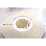 New Simple Foldable Wide Brim Floppy Girls Straw Hat Sun Hat