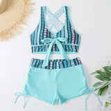 Two Pieces Swimsuit Women With Skirt High Waist Swimwear Female Push Up Bathing Suit